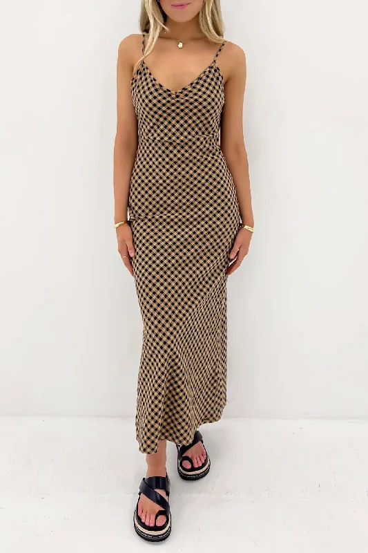 Slippy Dress Chestnut Brown Designer unclassified dresses