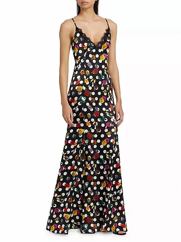 Zanna Gown In Black Multi Crystal Dot Formal unclassified dresses